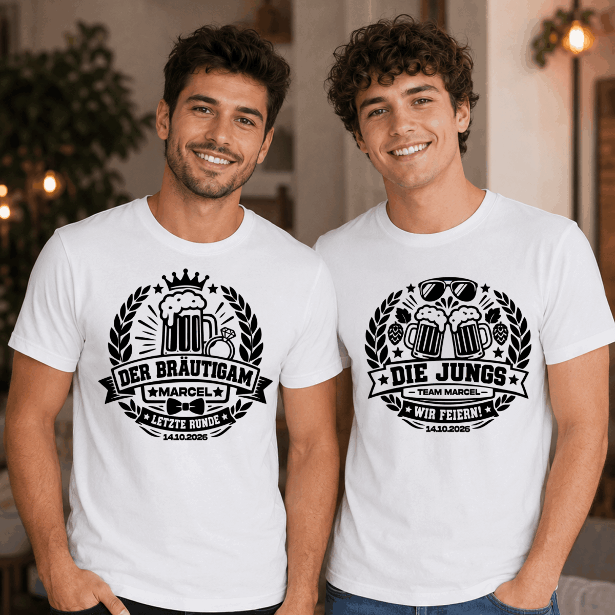 Vintage Junggesellenabschied Shirt für Bräutigam und Männer-Team