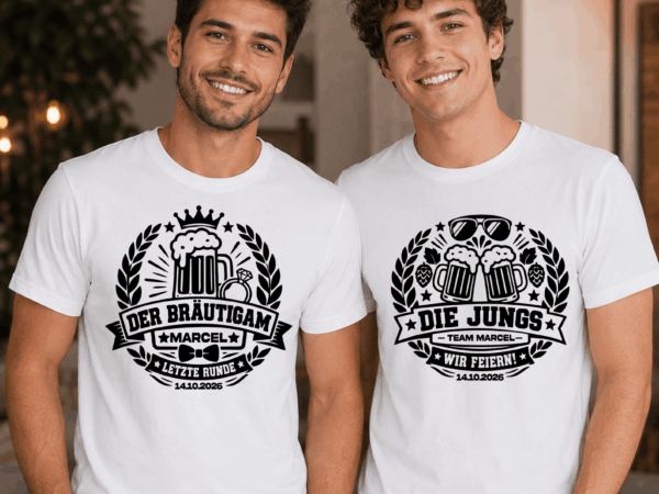JGA 1 Vintage Junggesellenabschied Shirt für Bräutigam und Männer-Team