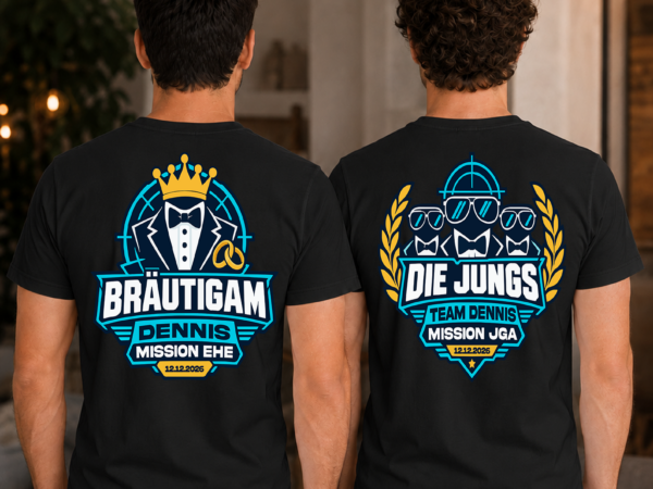 JGA 2 Mission JGA Shirt für Bräutigam und Freunde