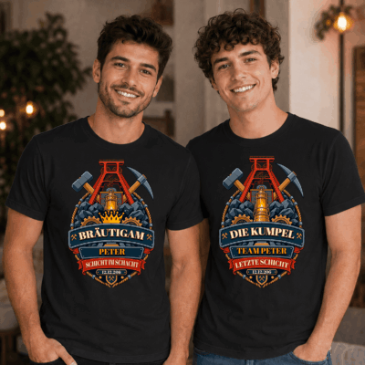JGA 5 JGA T-Shirt - Schicht im Schacht Shirt für Bräutigam und Kumpel