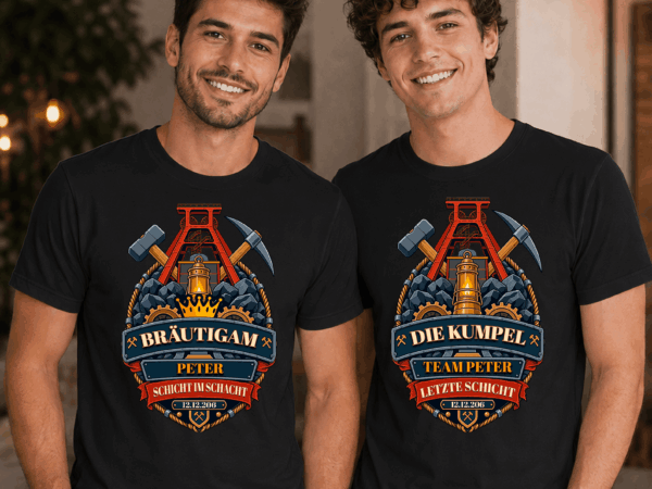 JGA 5 JGA T-Shirt - Schicht im Schacht Shirt für Bräutigam und Kumpel