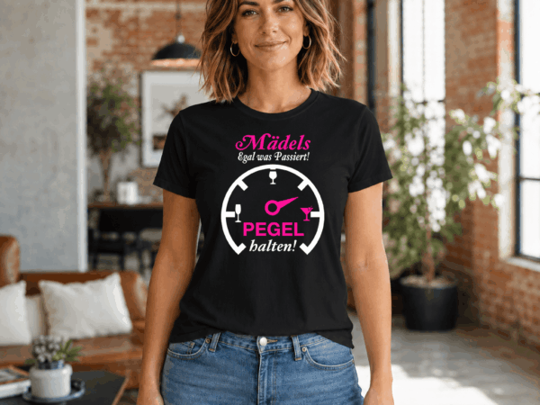JGA Pegelhalten Mädelsabend / Junggesellenabschied T-Shirt Pegel halten