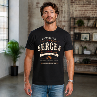 Men BDAY 3 Oldtimer T-Shirt Herren personalisiert mit Name und Geburtsjahr