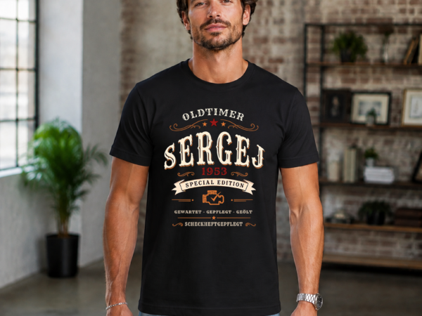 Men BDAY 3 Oldtimer T-Shirt Herren personalisiert mit Name und Geburtsjahr