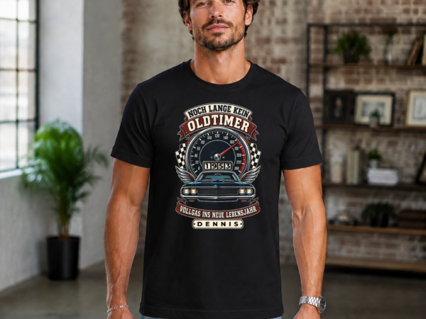 Men BDAY 4 Oldtimer Geburtstag T-Shirt Herren mit Name und Geburtsjahr