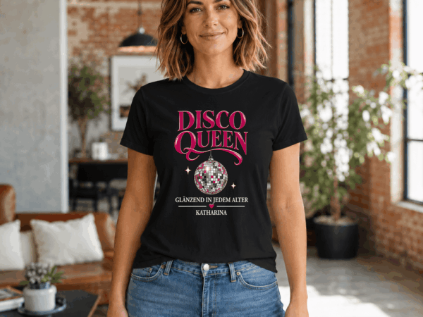 Woman BDAY 3 Disco Queen T-Shirt Damen personalisiert mit Name – Geburtstagsshirt und Partyshirt für Frauen (Kopie)