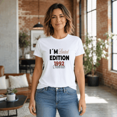 Woman BDAY 4 Limited Edition Geburtstag T-Shirt Damen personalisiert mit Name und Geburtsjahr – Jahrgangsshirt