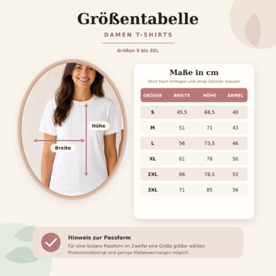 groessentabelle-damen-s-bis-3xl Limited Edition Geburtstag T-Shirt Damen personalisiert mit Name und Geburtsjahr – Jahrgangsshirt